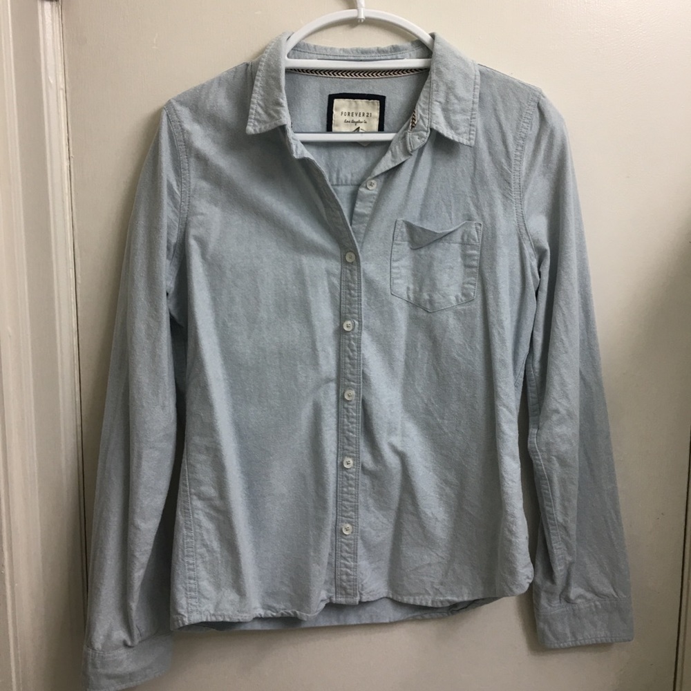 Forever 21 denim button down top